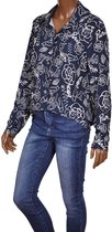 Paris print blouse van Triple Nine navy - Maat L