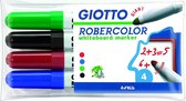 Giotto Box of 4 whiteboard markers Robercolor ROUND TIP, green, red, black, blue