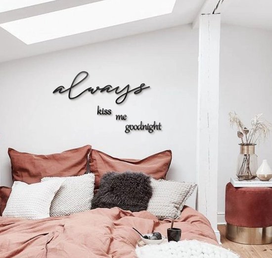 "Always Kiss Me Goodnight" Muurteksten & Citaten Metal Wall Quotes by Hoagard 15 delige Slaapkamer Interior Bedroom Wall Decor "Always Kiss Me Goodnight" Muurteksten & Citaten Metal Wall Quotes by Hoagard 15 delige Slaapkamer Interior Bedroom Wall Decor