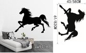 3D Sticker Decoratie Springend paard Muurtattoo-Paard Sticker-Stijlvol Vinyl Muurtattoo Art Kinderen, Meisjes Kamer Muursticker Interieur - aw9418 / L
