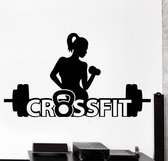 3D Sticker Decoratie Fitness Gym Vinyl Muursticker Sport Crossfit Meisje Barbell Dumbell Actieve vrouw Vinyl Decal Mode Hoge kwaliteit Room Decor