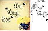 3D Sticker Decoratie Live Laugh Love Quotes Muurstickers Zooyoo1002 Home Decoraties Adesivo De Paredes Verwijderbare Diy Muurstickers Citaat Zeggen Woorden - LOVE60 / Large