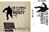 3D Sticker Decoratie Het leven is eenvoudig Eet Slaap Speel Hockey Verwijderbare Vinyl Muur Decors Stickers Woonkamer Studie Slaapkamer Instrument Art - Hockey14 / Small