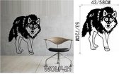 3D Sticker Decoratie Huilende Wolf Hond Vinyl Decor Sticker Muursticker Sticker Hond Wolf Muurschilderingen Muuraffiche Papier Home Decor - WOLF21 / Small