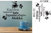 3D Sticker Decoratie Koffie Wall Art Decal Sticker Vinyl koffie muurstickers voor coffeeshop of kantoor Decor - KF17 / Large