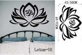 3D Sticker Decoratie 3D OM Teken Mandala Boeddha Lotus Muurstickers Home Decor Computer Bloem Sticker Vinyl zelfklevende stickers Muurdecoratie - zwart / Small