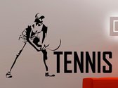 3D Sticker Decoratie Tennis Muursticker Sport Decal Home Gym Decoraties Slaapkamer Slaapzaal Kinderkamer Verwijderbaar Decor Meisje Vinyl Wall Art Mural A154 - Black / 56cm T X 92c