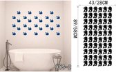 3D Sticker Decoratie Vissen, Octopus en doucheruimte Muurstickers Home Decor Kids Badkamer Decor Cartoon Kinderkamer Verwijderbare DIY Sticker - XYS-2 / S