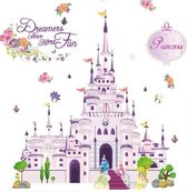 MUURSTICKER  - PRINSES DROOM  KASTEEL - Sprookje  WANDDECORATIE - KINDERKAMER - BABYKAMER -  MEISJE - nr 422