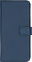 Selencia Hoesje Geschikt voor Samsung Galaxy A51 Hoesje Met Pasjeshouder - Selencia Echt Lederen Bookcase - Blauw