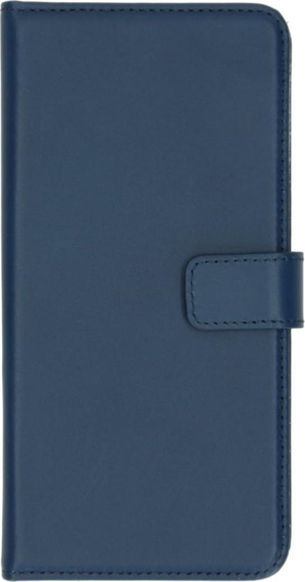 Selencia Hoesje Geschikt voor Samsung Galaxy A51 Hoesje Met Pasjeshouder - Selencia Echt Lederen Bookcase - Blauw