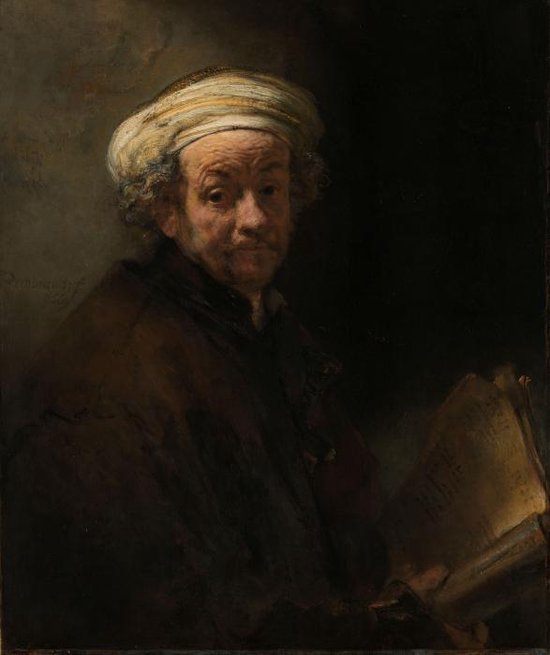 Rembrandt glasschilderij / 60x90 / De Apostel van Paulus / Rembrandt van Rijn zelfportret