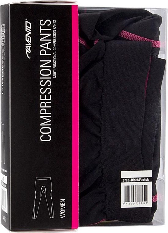 Avento Compressiebroek Comfort - Vrouwen - Zwart/Fuchsia - Maat 36 van Avento — afbeelding 5