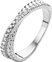 Velini jewels -R6221W-64 -Ring -925 Zilver gerodineerd -Cubic Zirkonia