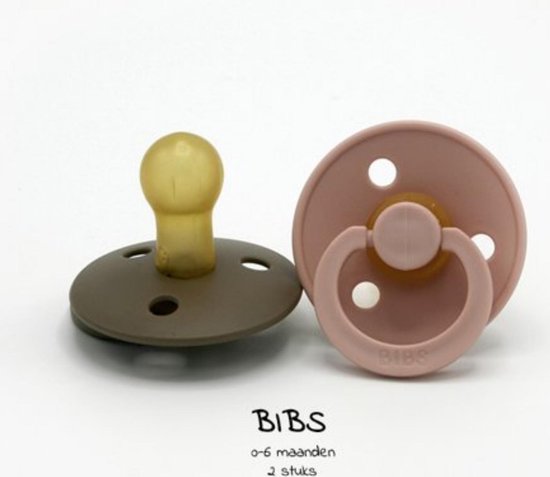 Bibs fopspeen (2 stuks) blush + dark oak maat 1 T1 speen spenen | bol.com