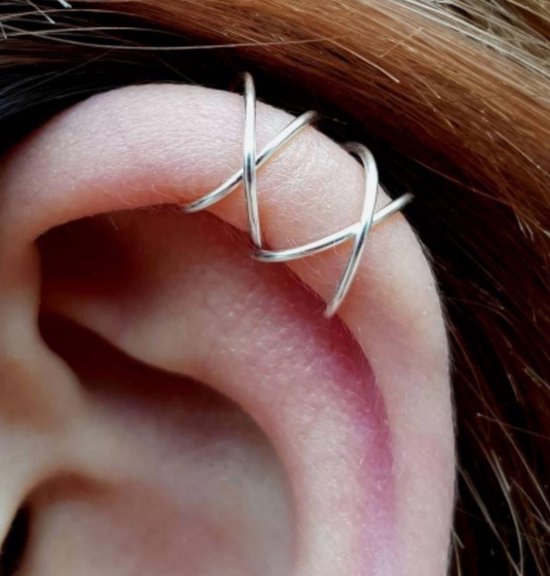 Lines ear cuff - 925 zilver oorklem