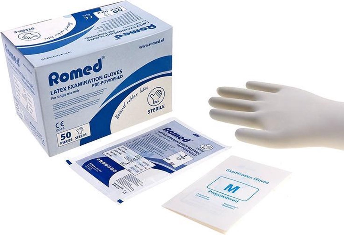 Romed 50 paar latex handschoenen steriel maat S | bol.com