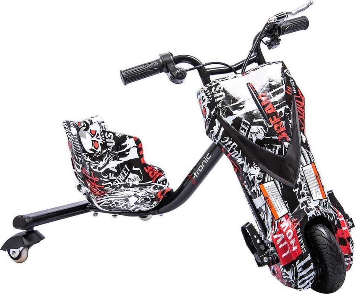 Elektrische Drift Trike Kart 250W 36V Skull Zwart