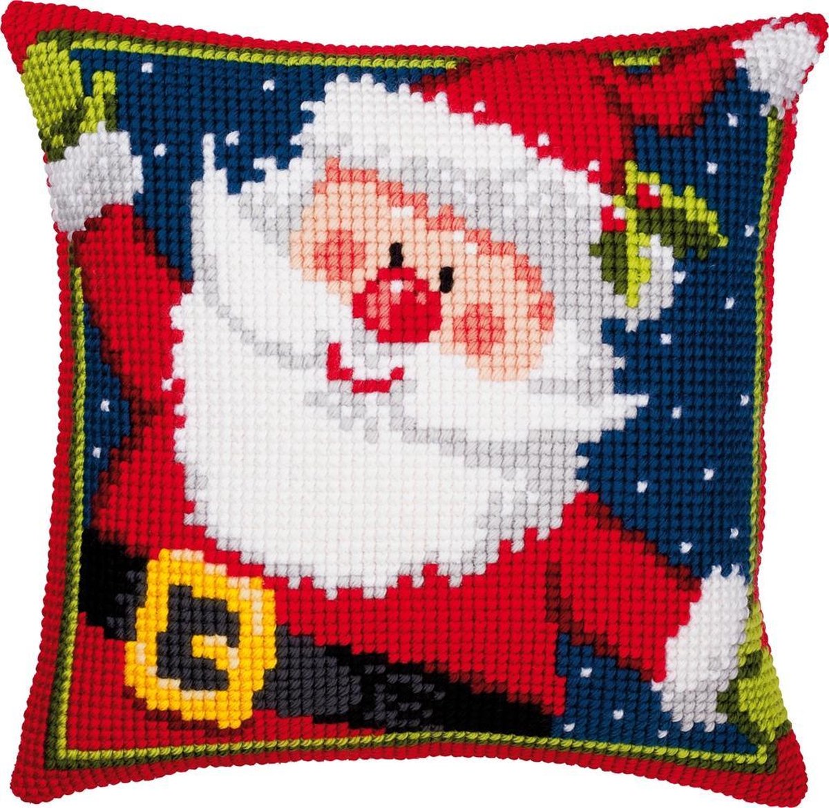 Vervaco - Kruissteekkussen kit - Kerst - Kerstman - PN-0008725 - Borduren - Borduurpakket - Borduurpakket volwassenen - Borduurpakket kind