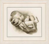 Vervaco borduurpakket geboortetegel gedroomd, gedragen, geboren borduren voor een baby pn-0145030