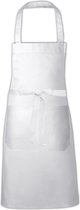 Link Kitchenwear Hobbyschort met handige zak in de kleur Wit, afmetingen 80x73cm.