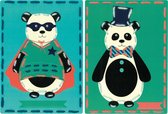 Borduurkaart kit Circus panda's set van 2 - Vervaco - PN-0157042