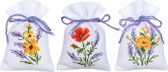 Kruidenzakje kit Bloemen en lavendel set van 3 - Vervaco - PN-0165143