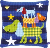 Vervaco Borduurkussen Leuke hondjes 0150082 40 x 40 cm