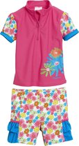 Playshoes UV zwemset Kinderen Bloemen Ruches - Roze - Maat 86/92