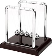 WiseGoods Premium Newton Ballen Pendel - Newton Cradle met Voet - Pendulum - Swinging Sticks - Balance Balls