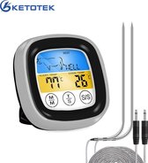 Digitale vlees-, vis- en keukenthermometer met touchscreen, timer en alarmfunctie voor het nauwkeurig meten van kerntemperaturen van gerechten. Kernthermometer - BBQ - Keuken - Ove