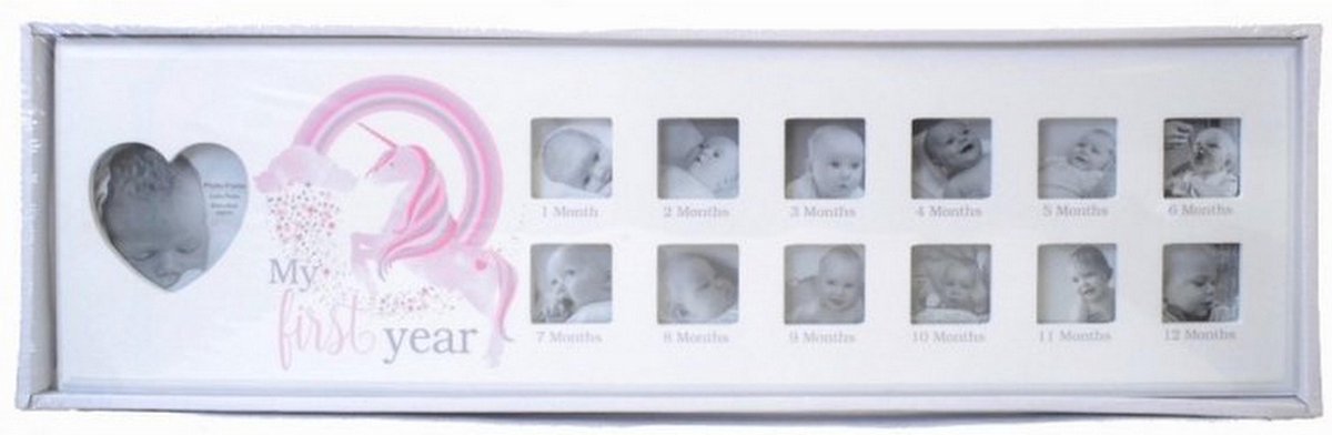 Fotolijst "My First Year" | Pink Unicorn 64 cm