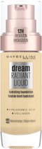 Maybelline Dream Radiant Liquid - 044 Natural Beige - Foundation Geschikt voor de Droge Huid met Hyaluronzuur - 30 ml