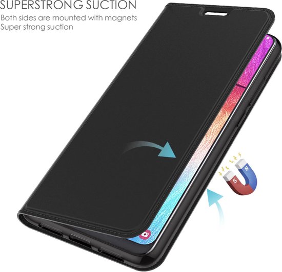 Magnetische Book case voor Samsung Galaxy A50 - Antraciet - Portemonnee  hoesje | bol.com