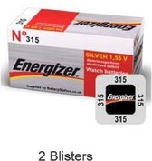 2 stuks (2 blisters a 1 stuk) Energizer Silver Oxide 315 LD 1.55V