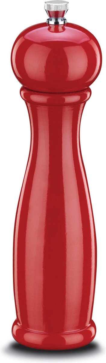 Korkmaz houten pepermolen (zoutmolen- kruidenmolen) 21 cm rood