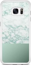 Samsung S7 Edge hoesje - Minty marble | Samsung Galaxy S7 Edge case | Hardcase backcover zwart