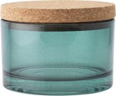 Luxe glazen potje - groen - Ø 10.5 - 7 cm - Toilet – badkamer -