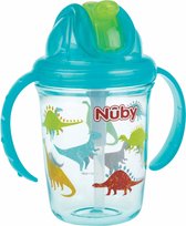 Nûby - Drinkbeker - Flip-It Antilekbeker met Handvatten - Aqua - 240ml - 12m+