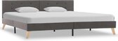 Bedframe Taupe Stof 180x200 cm (Incl LW Anti kras Vilt) - Bed frame met lattenbodem - Tweepersoonsbed Eenpersoonsbed