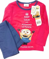 Minions - 2-delige Pyjama-set - Model "Potakino Lo Patata" - Magenta & Paars/Blauw - 98 cm - 3 jaar