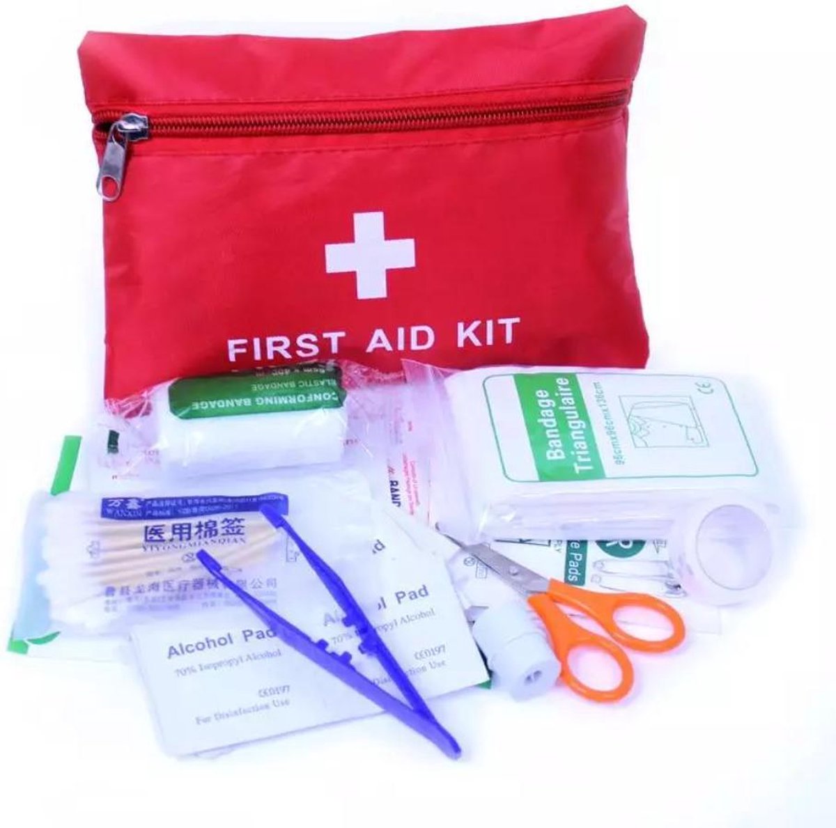 61-delige EHBO-set voor buiten, survivalset, EHBO-tas, EHBO-tas, EHBO