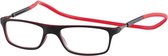 Lookofar Leesbril Magneet Rubber Rood/zwart Sterkte +1,00 (le-0180c)
