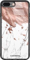 iPhone 8 Plus/7 Plus hoesje glass - Marble splash | Apple iPhone 8 Plus case | Hardcase backcover zwart