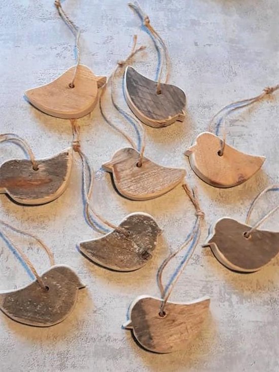 voorjaars/ paasdecoratie houten vogeltjes set van 9 | bol.com