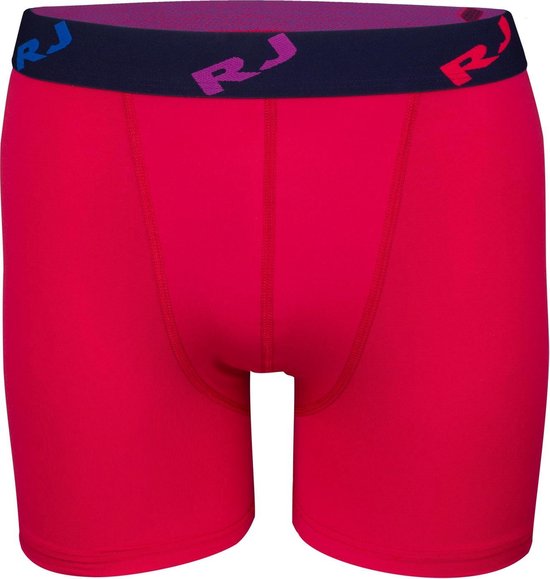 RJ Bodywear Pure Color boxershort (1-pack) - heren boxer lang - microfiber - rood - Maat: XXL