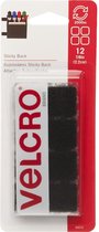 Velcro - Klittenband plakkers vierkant - Zwart - 12 stuks
