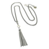 Proud Pearls® Pearl & Suède ketting met verwisselbare hanger met grote parel