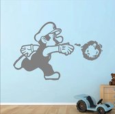 super mario muursticker - kinderkamer - slaapkamer - muur decoratie - maat M 30 x45 cm - Grijs - Nr 206