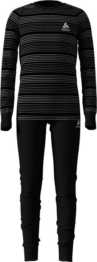 Maglietta Termica Bambini Odlo Maniche Lunghe - Active Warm, Poliestere, Righe, Per Sport E Freddo - Foto 4